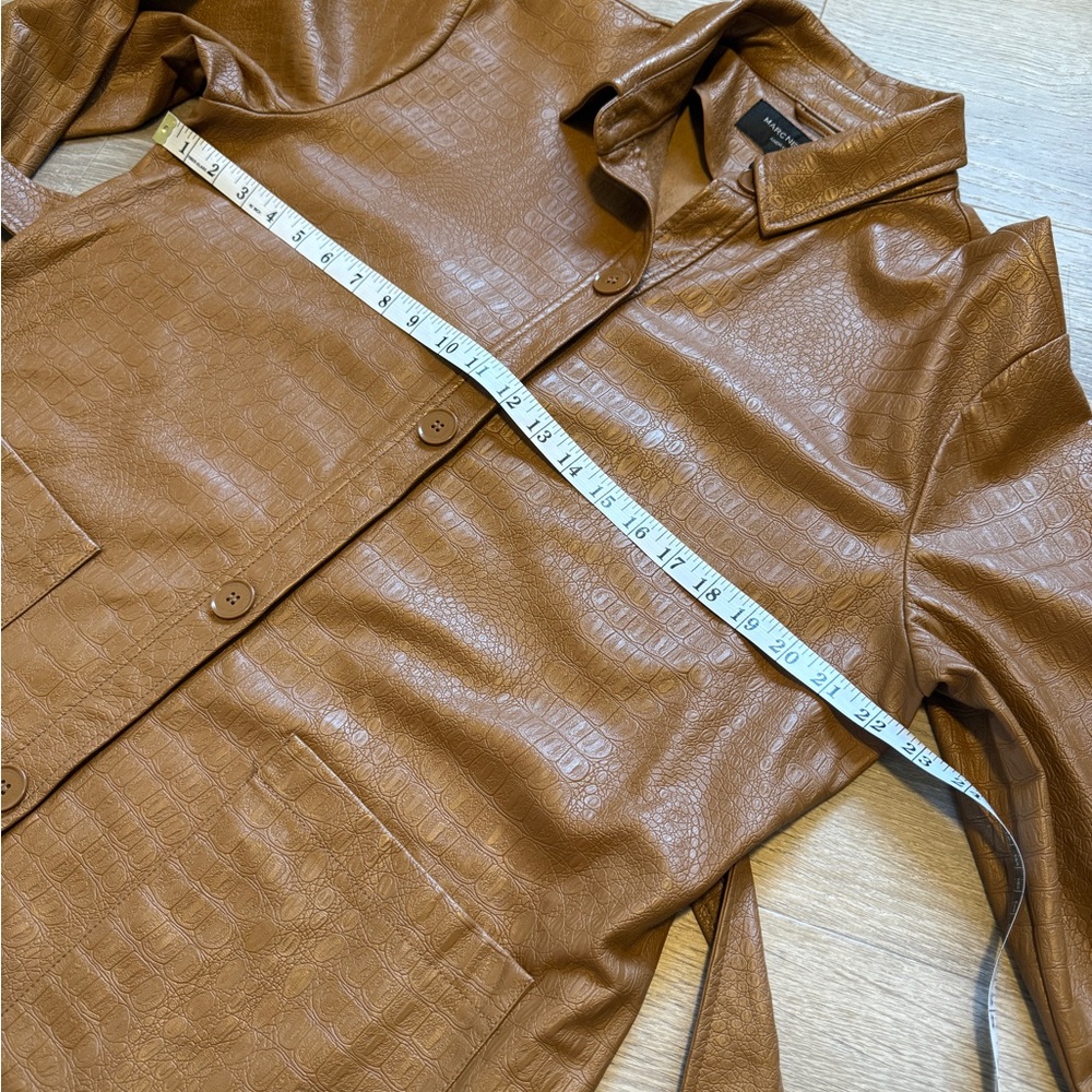 Marc New York Brown Leather Jacket with Belted Waist- Size M - Picture 7 of 13